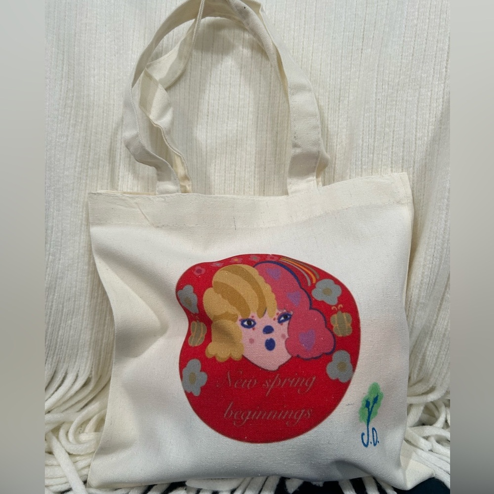 Tote bag with Rainbow 🌈 girl 💜🦋original artwork 🖼️